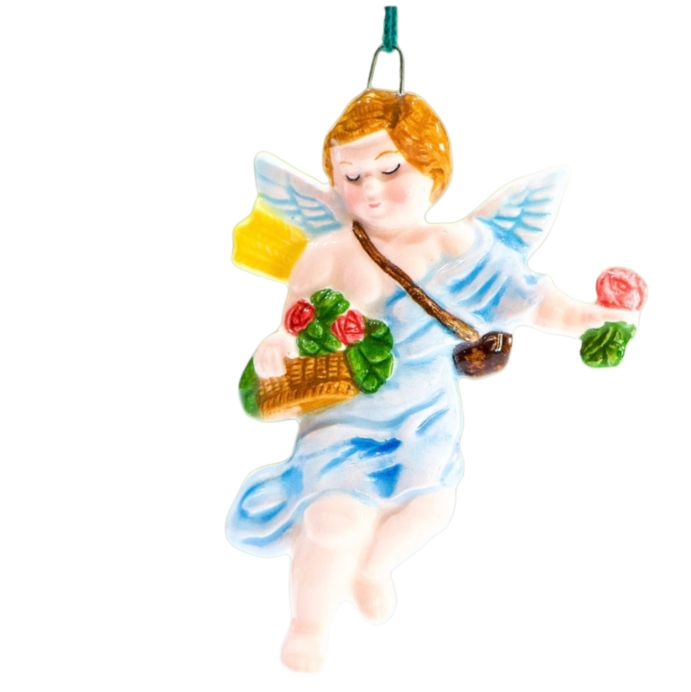 Porcelain Angel Cherub Christmas Ornament
